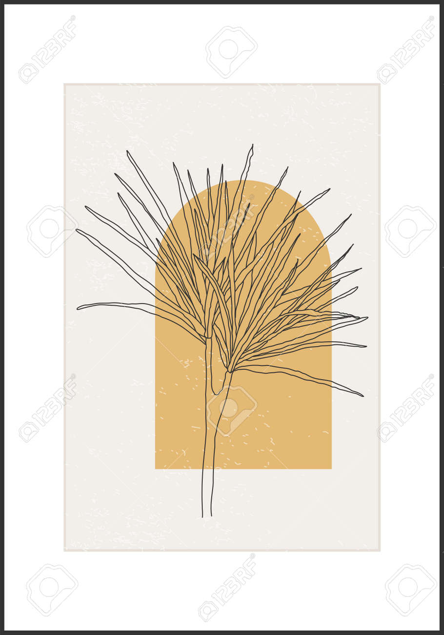 Minimalist botanical line art flower abstract collage - 169626200 Minimalist botanical line art flower abstract collage - 169626200
