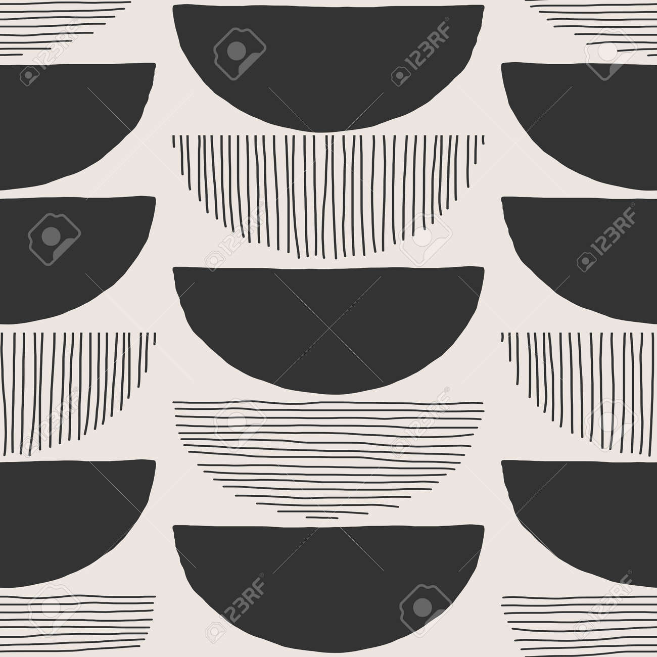 Trendy minimalist seamless pattern with abstract creative hand drawn composition - 169626218 Trendy minimalist seamless pattern with abstract creative hand drawn composition - 169626218