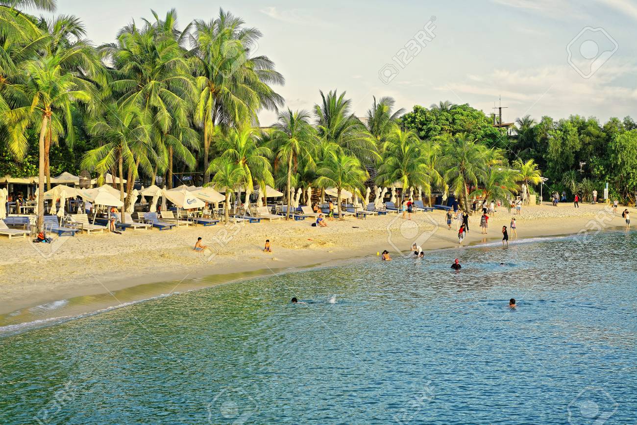 Sentosa Singapore March 1 16 Siloso Beach At Sentosa Island Stock Photo Picture And Royalty Free Image Image