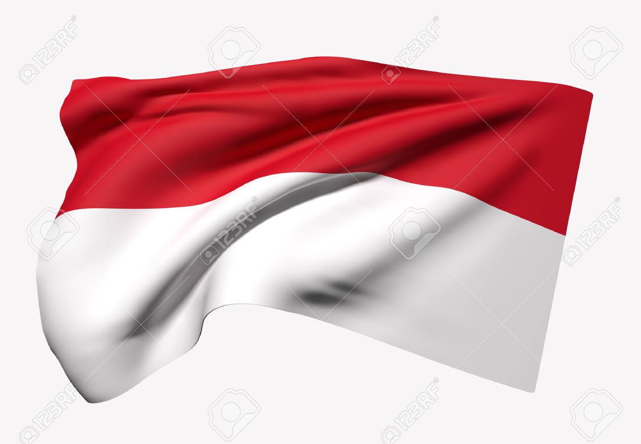 3d Rendering Of Republic Of Indonesia Flag Waving On White Background Stock Photo Picture And Royalty Free Image Image 66285070