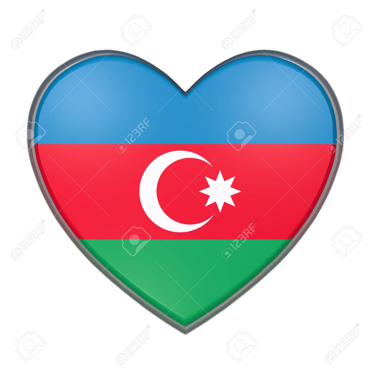 флаг азербайджана сердца