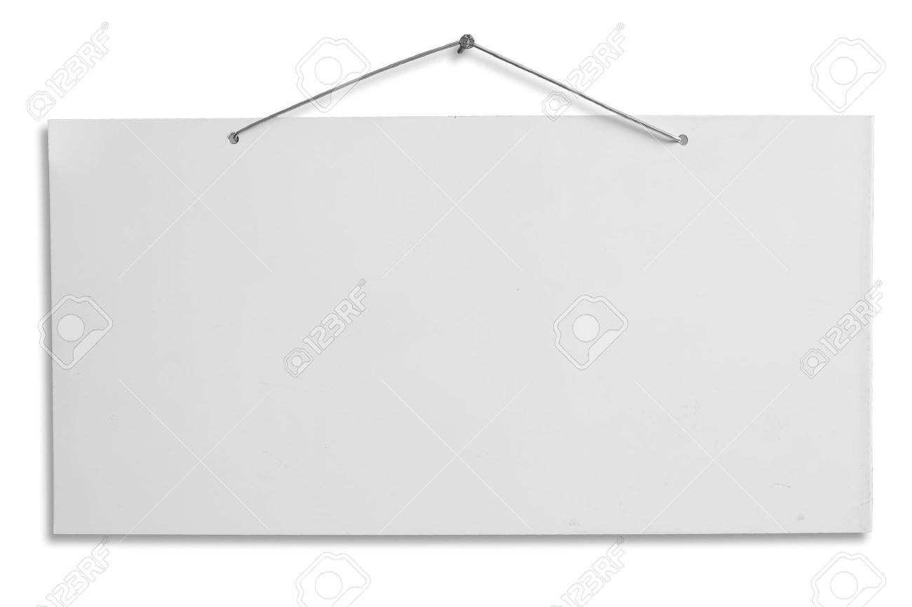 empty signboard white blank lacquered aluminum sheet hanging hanging sheet