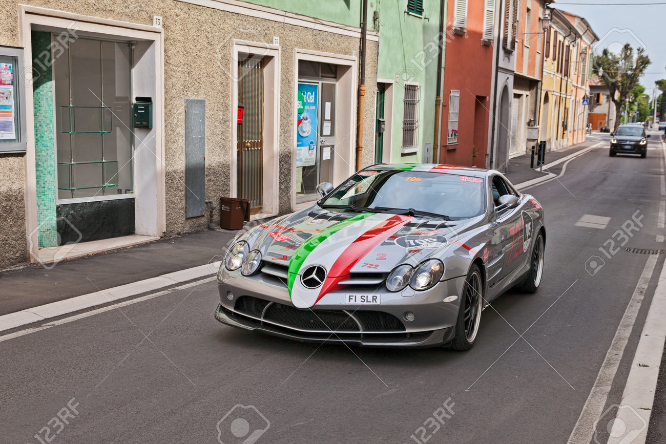 Driver And Co Driver On A Supercar Mercedes Benz Slr Mclaren