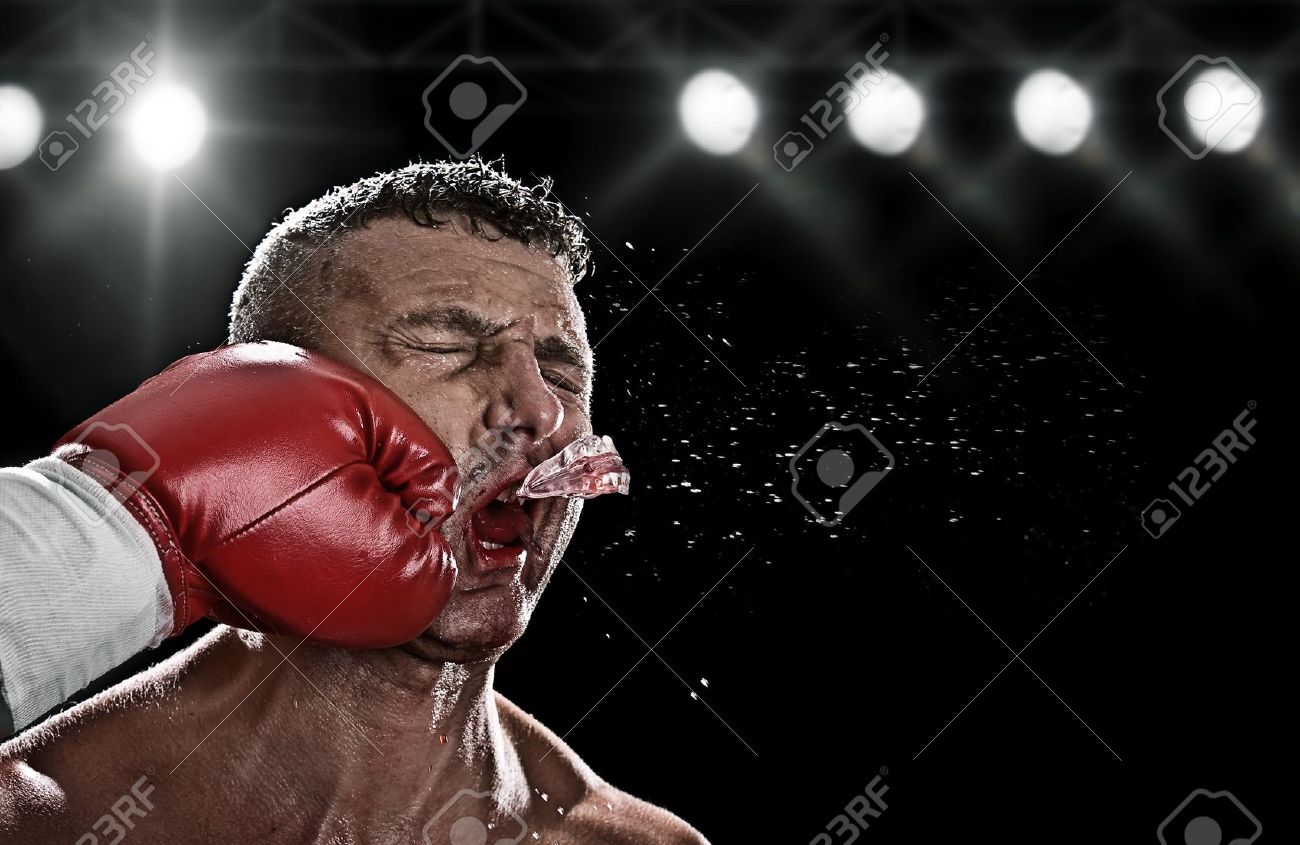 low key portrait of boxer getting knocked out - 7197378 low key portrait of boxer getting knocked out - 7197378