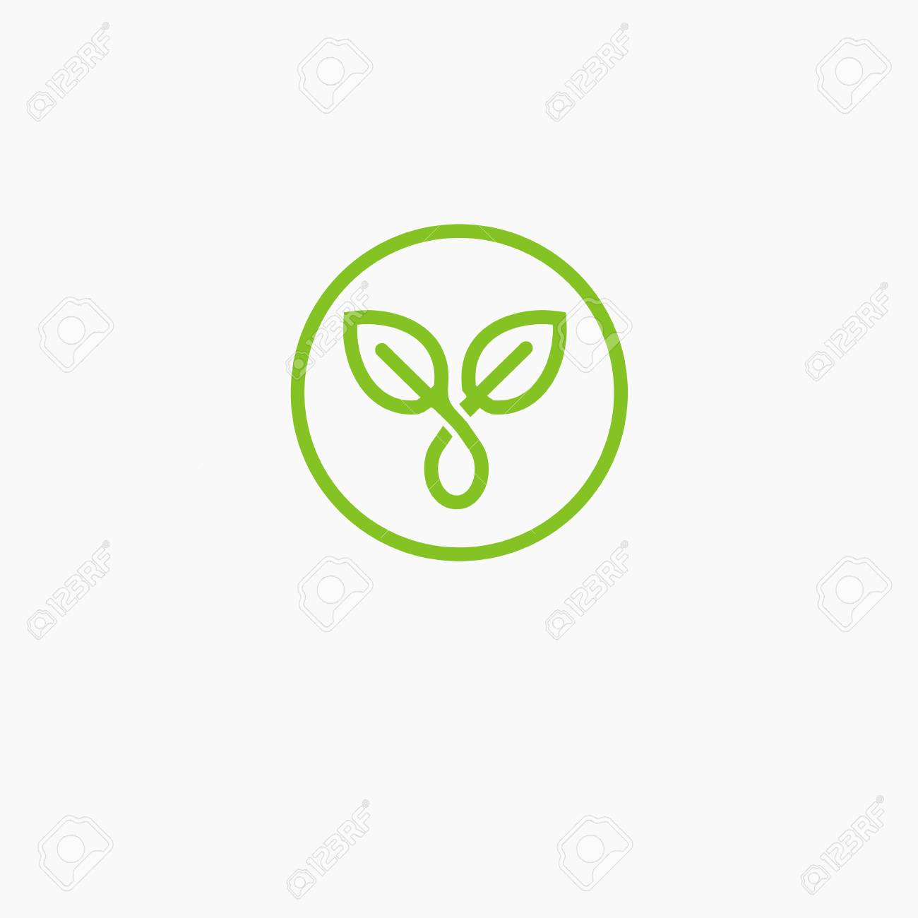 Leaf Line Art Logo Design Inspiration Royalty Free Cliparts Vectors And Stock Illustration Image 107915717