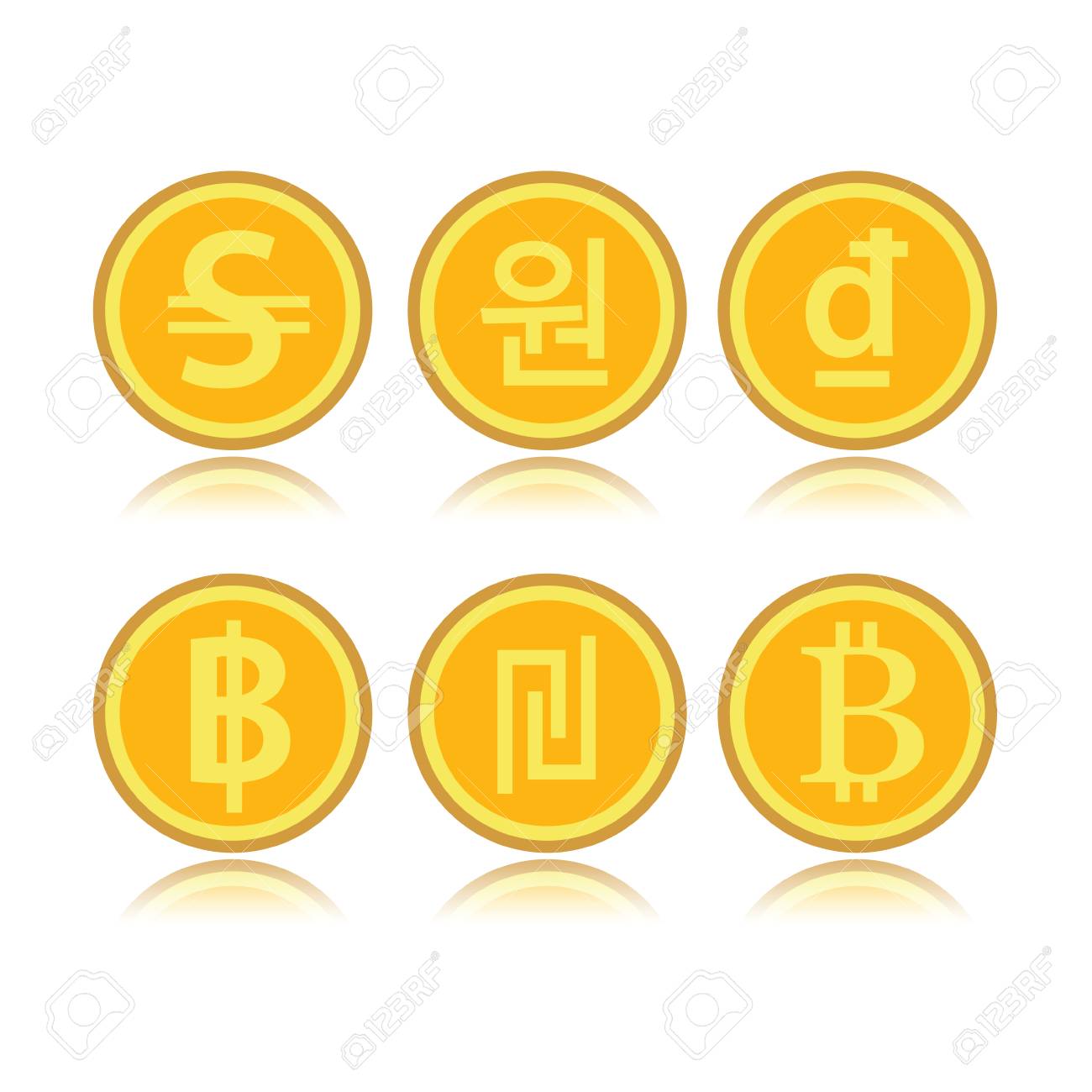 外国のコインのセットのイラスト素材・ベクター Image 38432398
