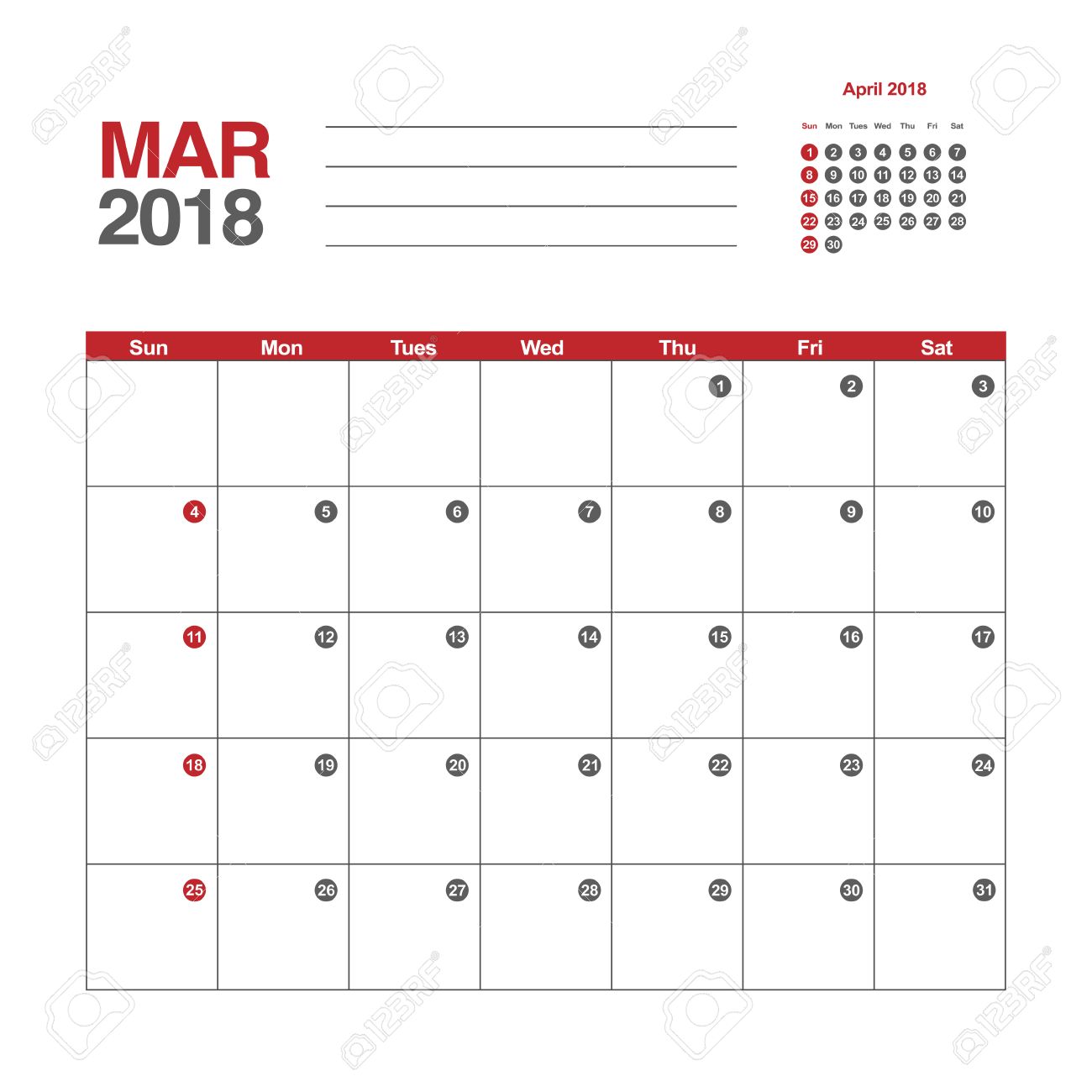 march 2018 template
