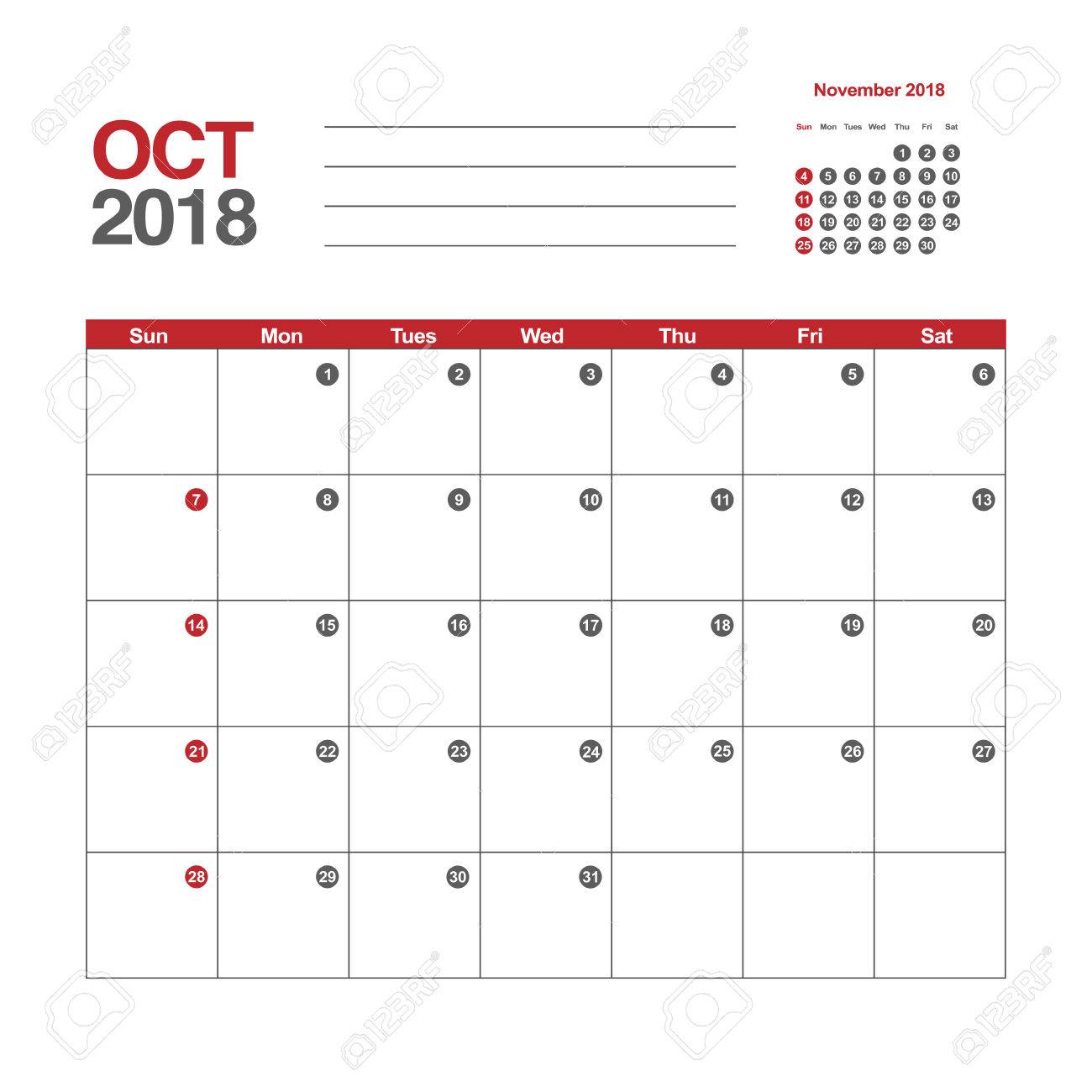 october 2018 template