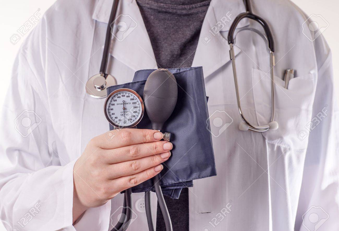 doctor standing with blood