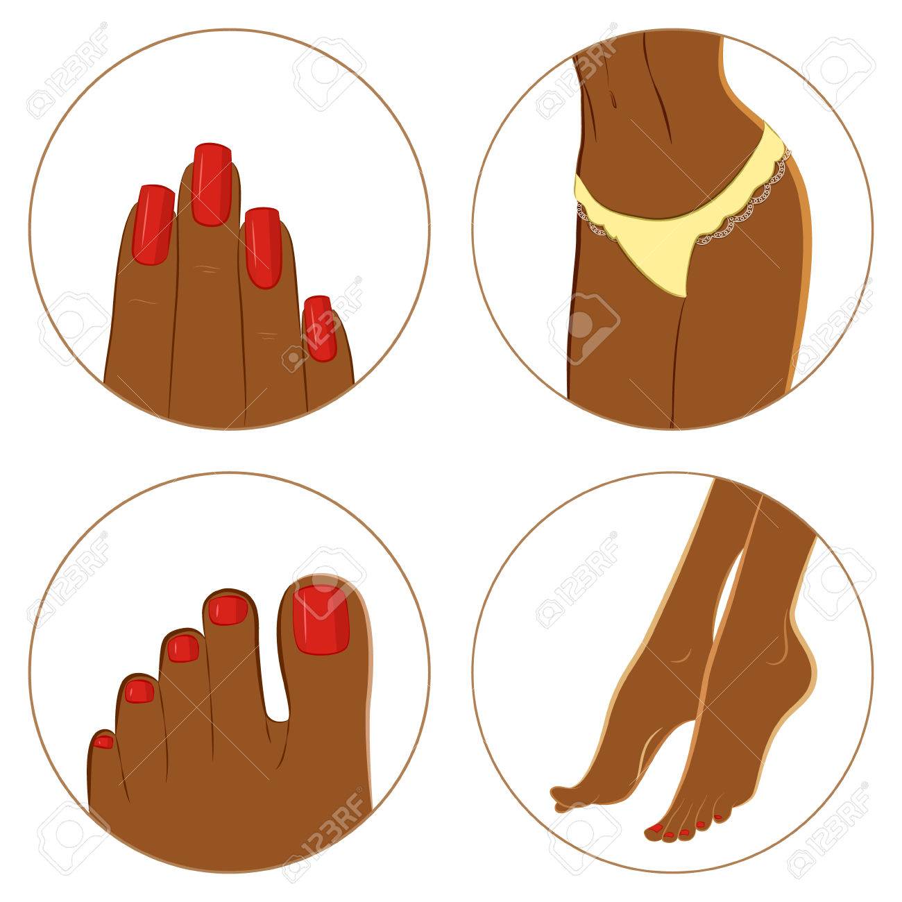 Manicure Pedicure And Body Care Vector Icon Set Pack Of 4 Icons Royalty Free Cliparts Vectors And Stock Illustration Image