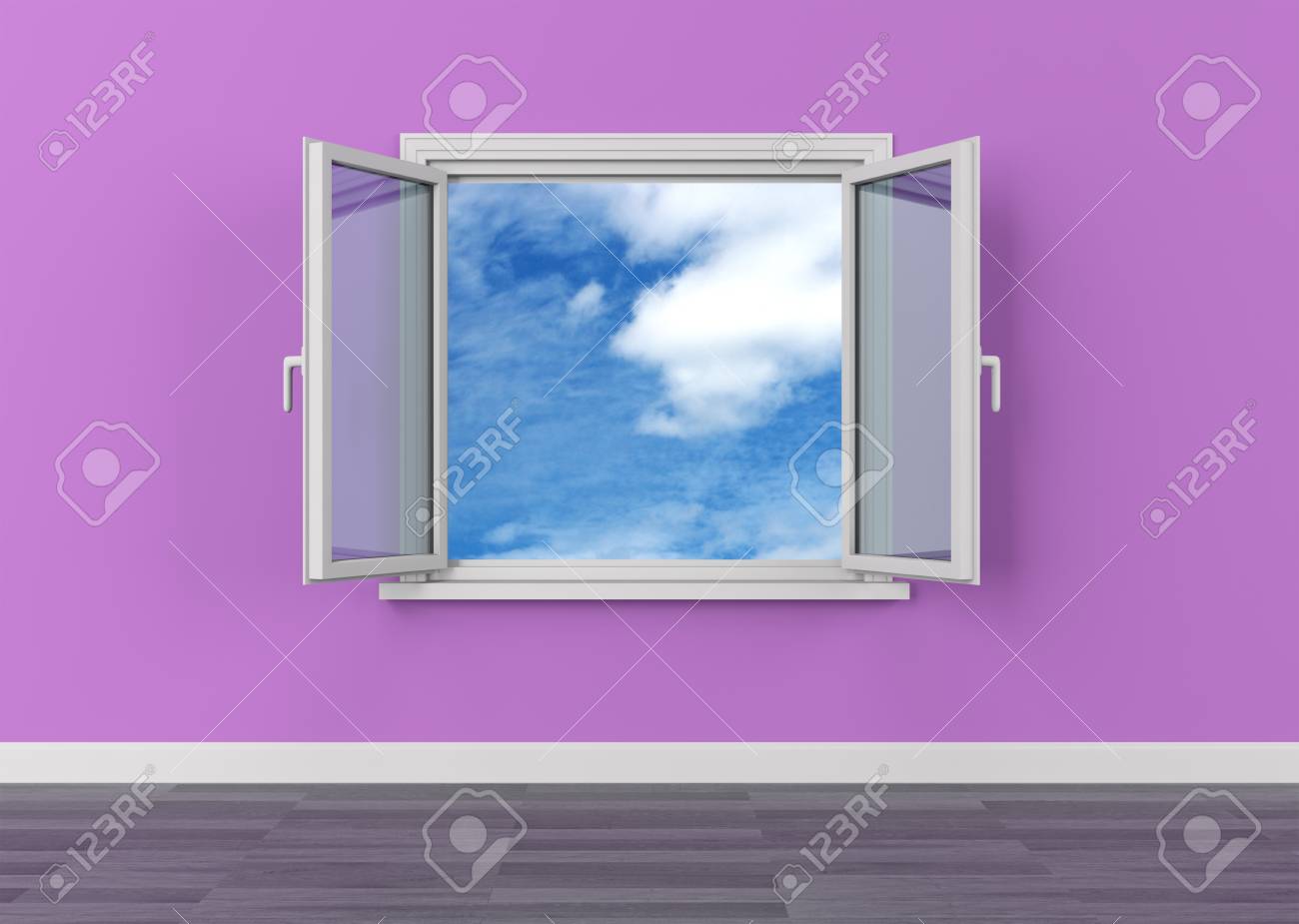 Open Window Sky Clouds Freedom Dream Vision Serene 3d Stock Photo Picture And Royalty Free Image Image