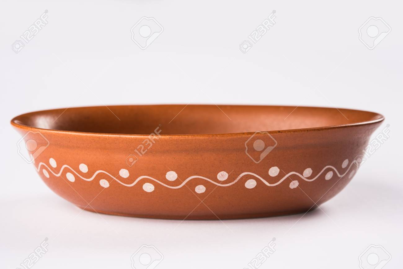 Empty Terracotta Serving Bowl Or Brown Clay Soup Bowl Isolated Stock Photo Picture And Royalty Free Image Image 96583111