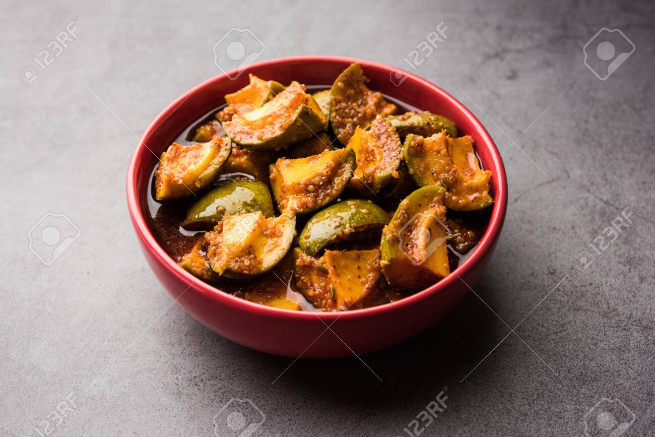 Homemade Mango Pickle Or m Ka Achar In A Bowl Selective Focus Stock Photo Picture And Royalty Free Image Image