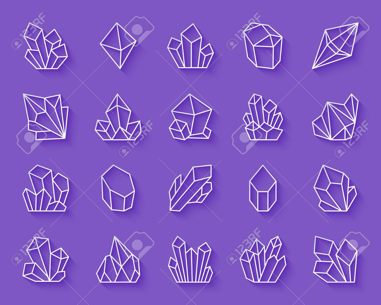 Download Crystal Paper Cut Art Line Icons Set 3d Sign Kit Of Gemstone Mineral Linear Pictogram Collection Includes Rock Jewel Diamond Simple Crystal Vector Paper Carved Icon Shape Material Design Symbol Royalty Free