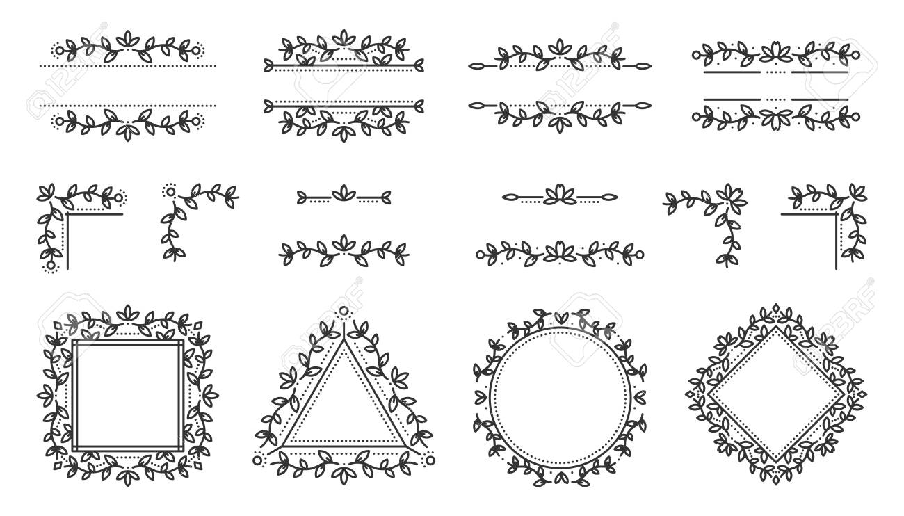 Download Text Frame Monogram Divider Corner Set Fancy Elegant Wedding Royalty Free Cliparts Vectors And Stock Illustration Image 132605040