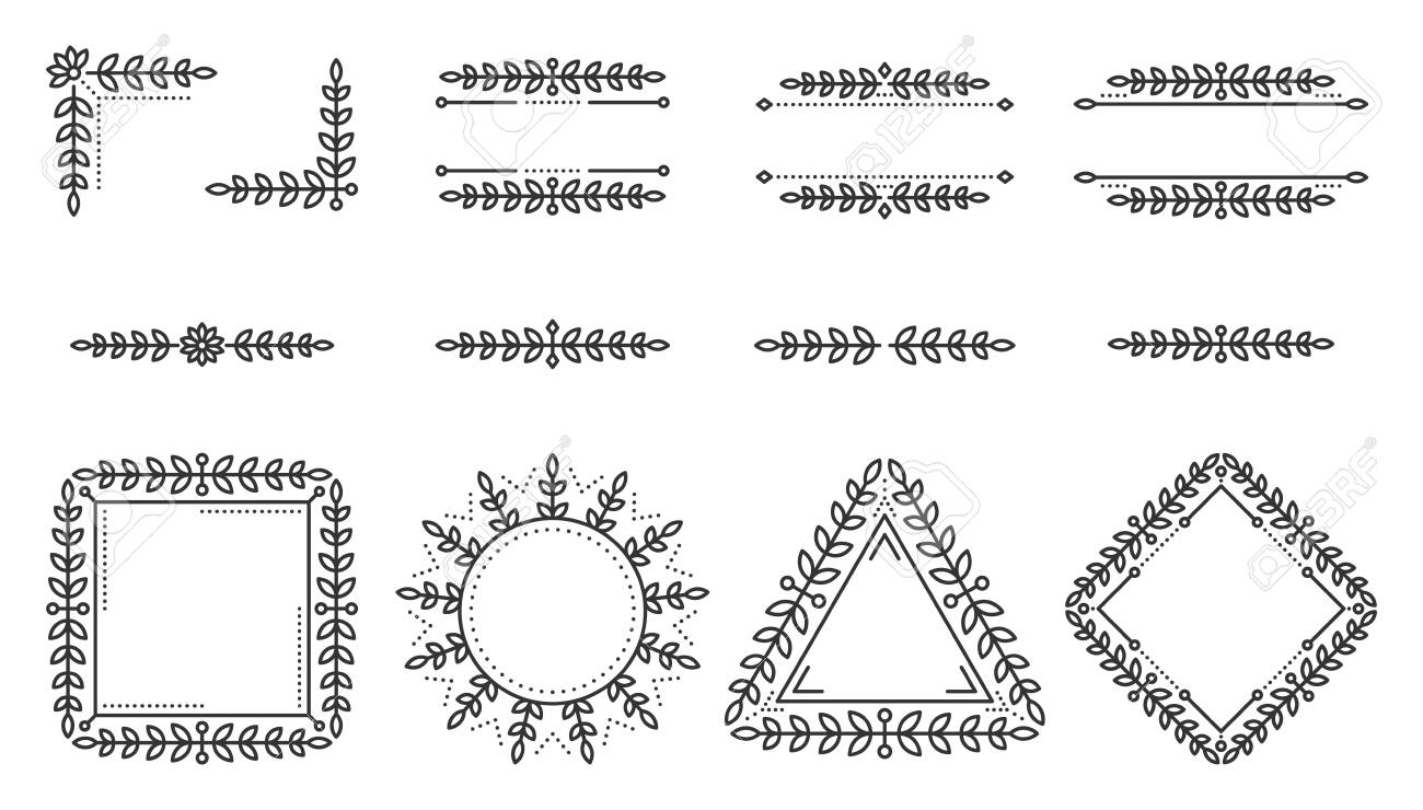 Download Text Frame Monogram Divider Corner Set Fancy Elegant Wedding Royalty Free Cliparts Vectors And Stock Illustration Image 133287830