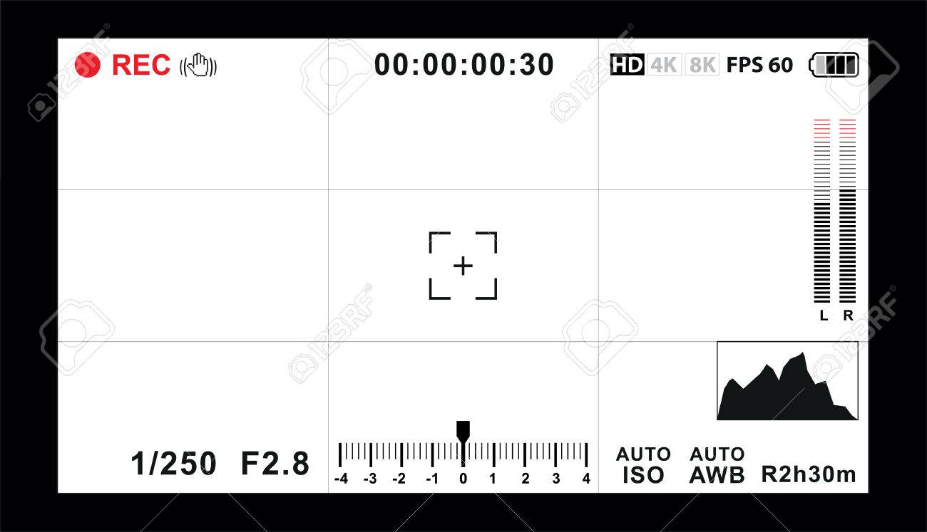 ビデオカメラのファインダーのテンプレート のイラスト素材 ベクタ Image