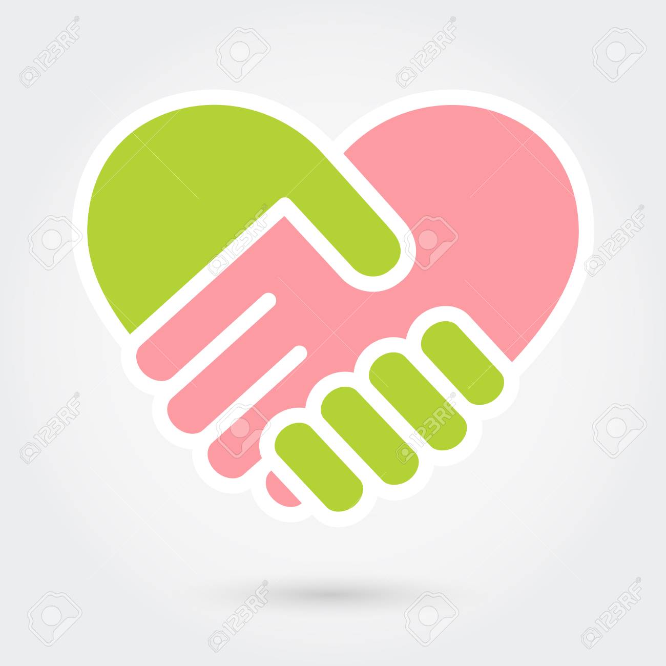 Heart Handshake Icon 免版税剪贴画，向量插图和库存图片. Image 97459366, image size:1300x1300