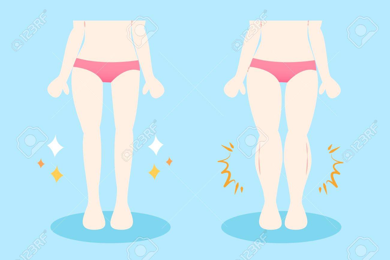 青 Baclground 子牛筋肉を持つ女性のイラスト素材 ベクタ Image