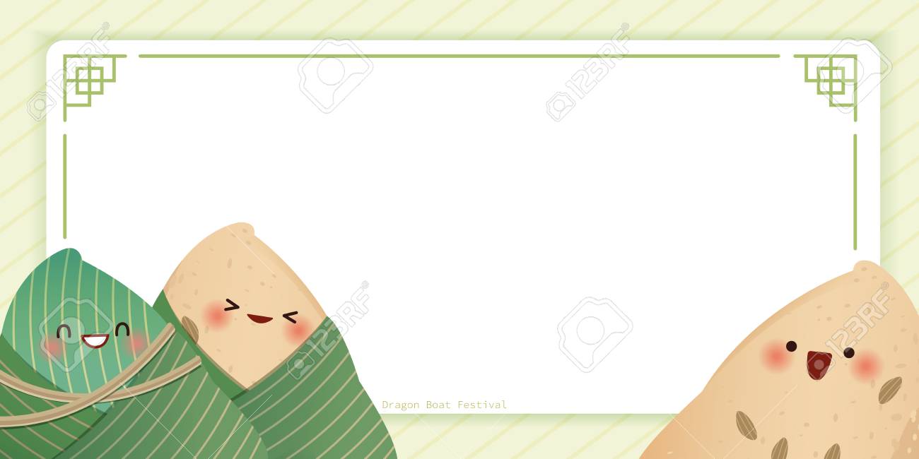 cute cartoon rice dumplings happy and smile on green background - 122784730 cute cartoon rice dumplings happy and smile on green background - 122784730