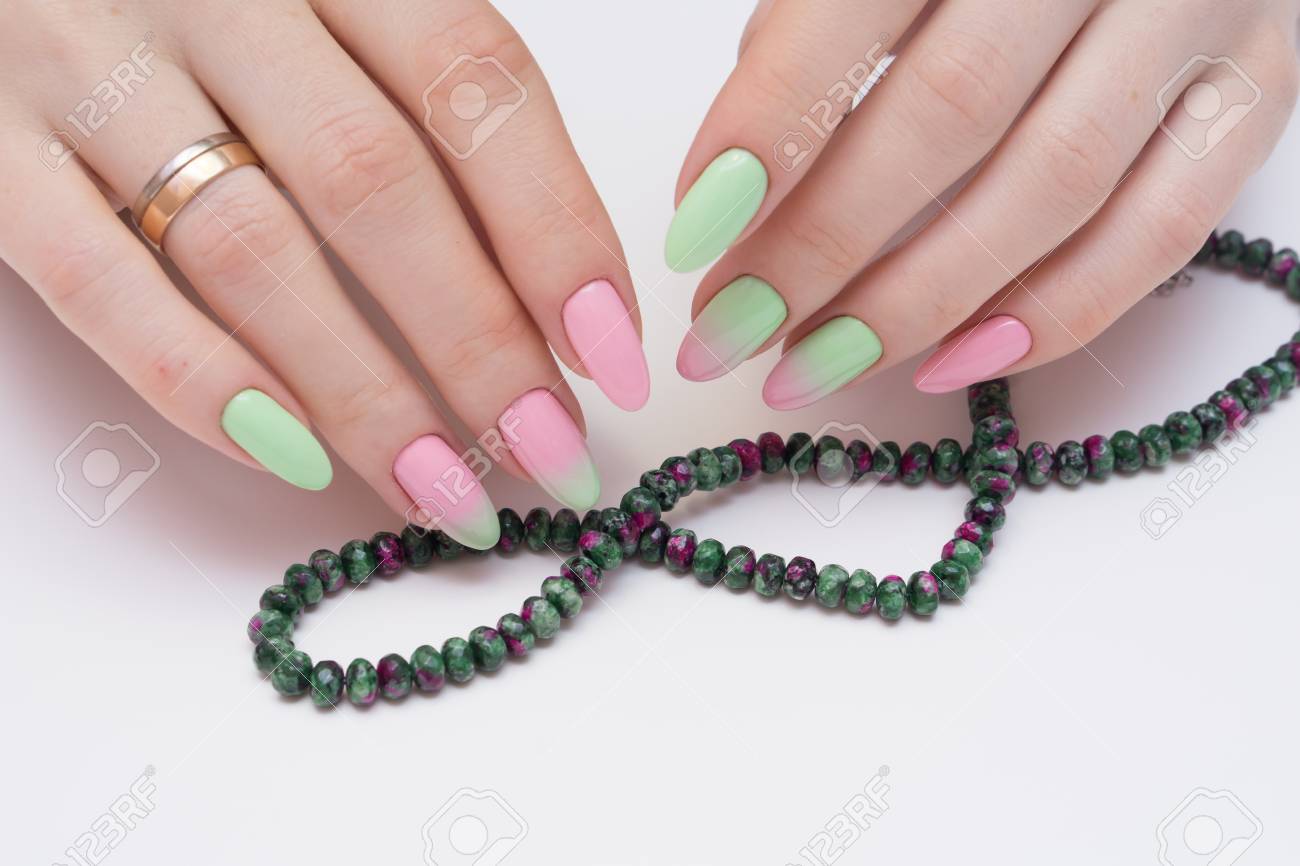Natural nails with gel polish applied. Ideal manicure and women's hands. - 92401747 Natural nails with gel polish applied. Ideal manicure and women's hands. - 92401747