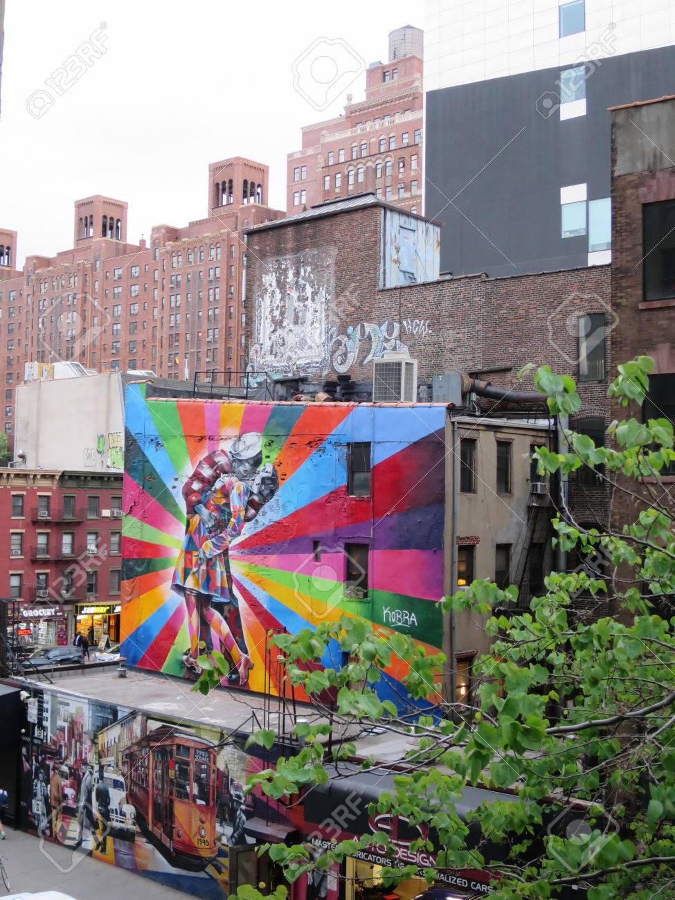 リトル イタリア ニューヨーク アメリカの壁に芸術的な落書き の写真素材 画像素材 Image