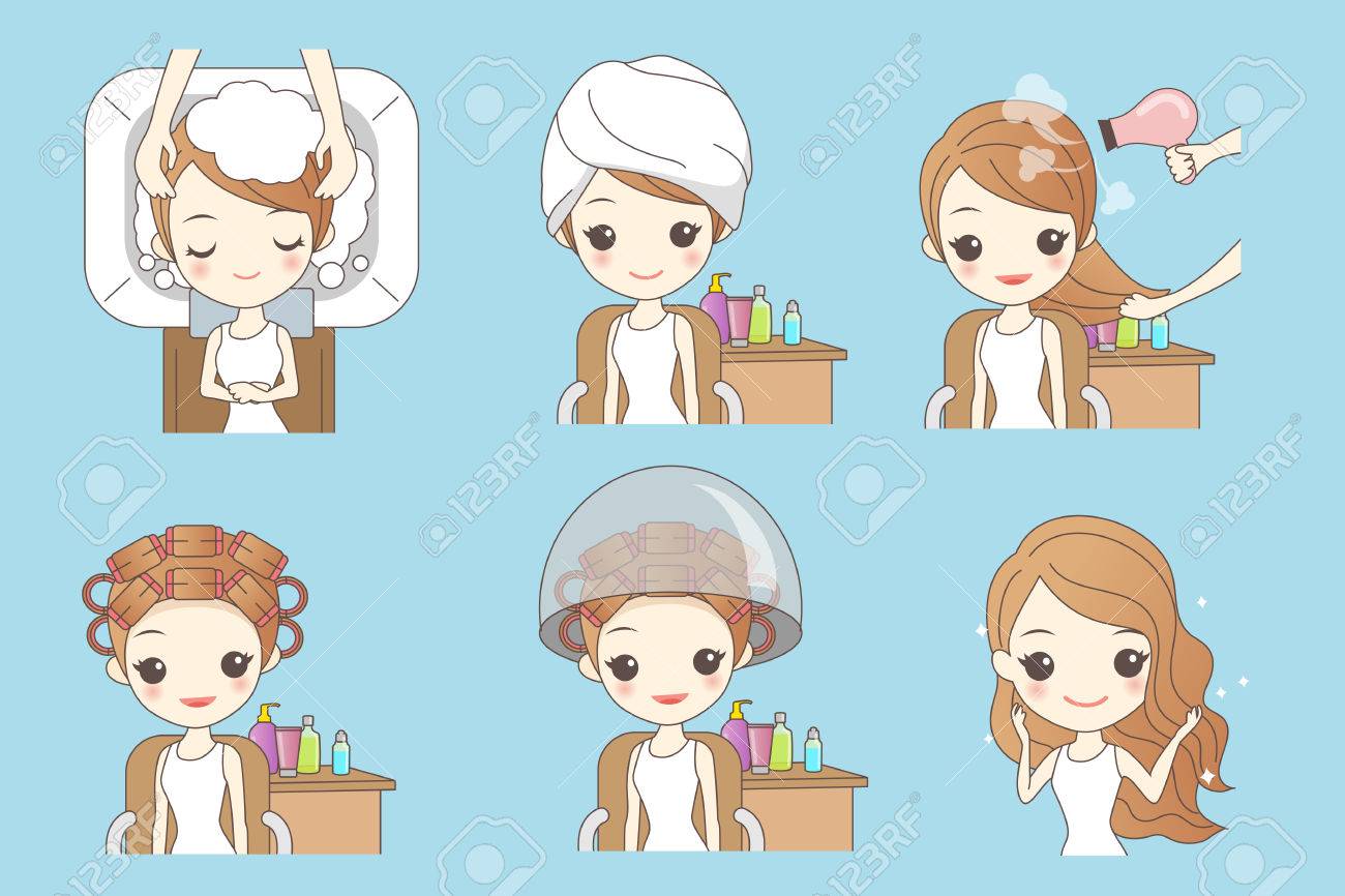 Cartoon Woman Doing Hair Salon, Great For Your Design Royalty Free SVG,  Cliparts, Vectors, and Stock Illustration. Image 69378884., image size:1300x866