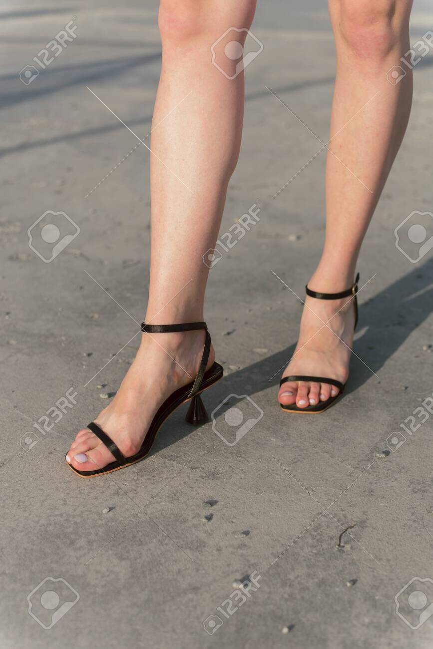 thin strap low heels