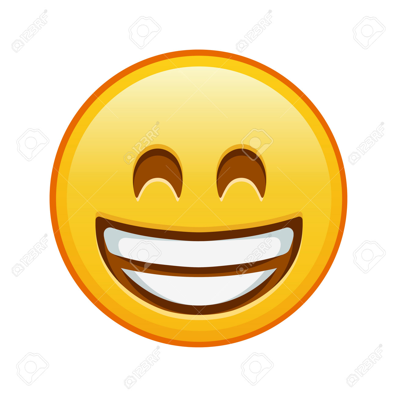 Grinning Face With Laughing Eyes On White Background. Large Size Yellow  Emoji Smile Royalty Free SVG, Cliparts, Vectors, and Stock Illustration.  Image 194478955., image size:1300x1300