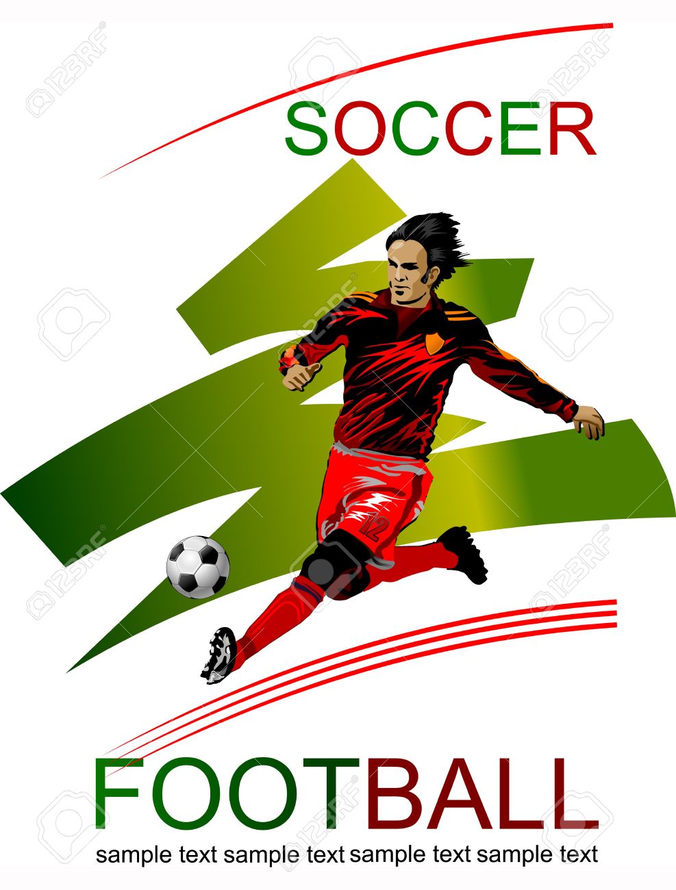 サッカー選手オリジナル アクション スポーツ ポスターのイラスト素材 ベクタ Image