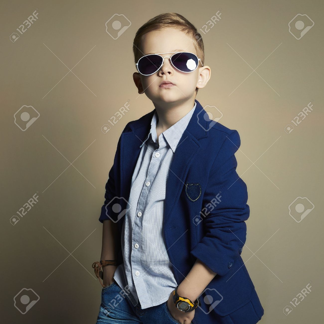 fashionable little boy in sunglasses stylish kid in suit fashion