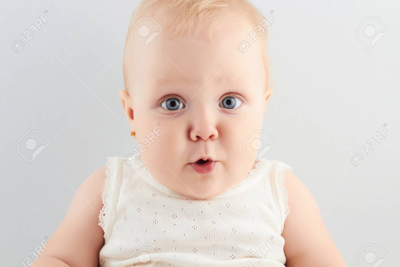 Baby Girl. Little Funny Child Stock Photo, Picture and Royalty Free Image.  Image 72962467., image size:1300x866
