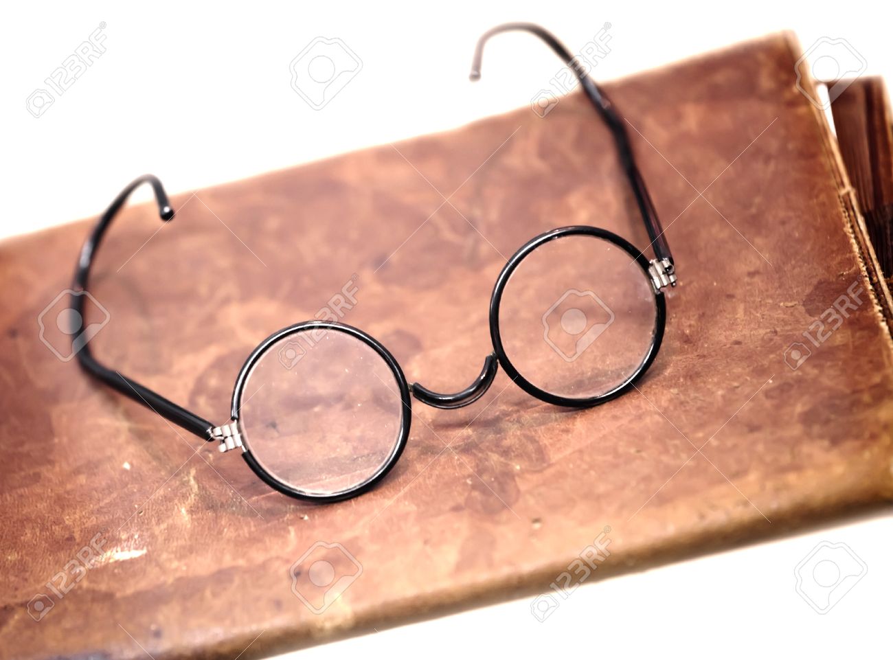 Leather Folder Isolated On White Stock 