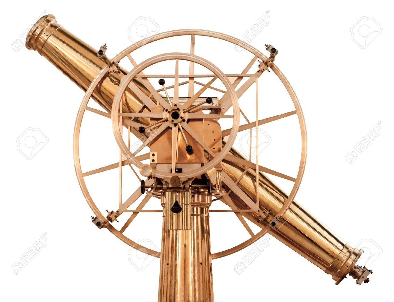 Old vintage shining brass telescope isolated on white - 16963158 Old vintage shining brass telescope isolated on white - 16963158