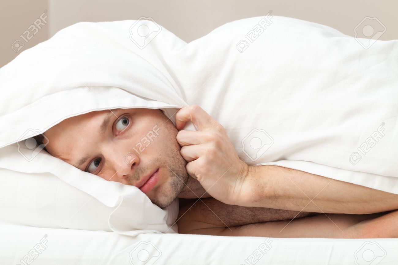 Bed Scared person in