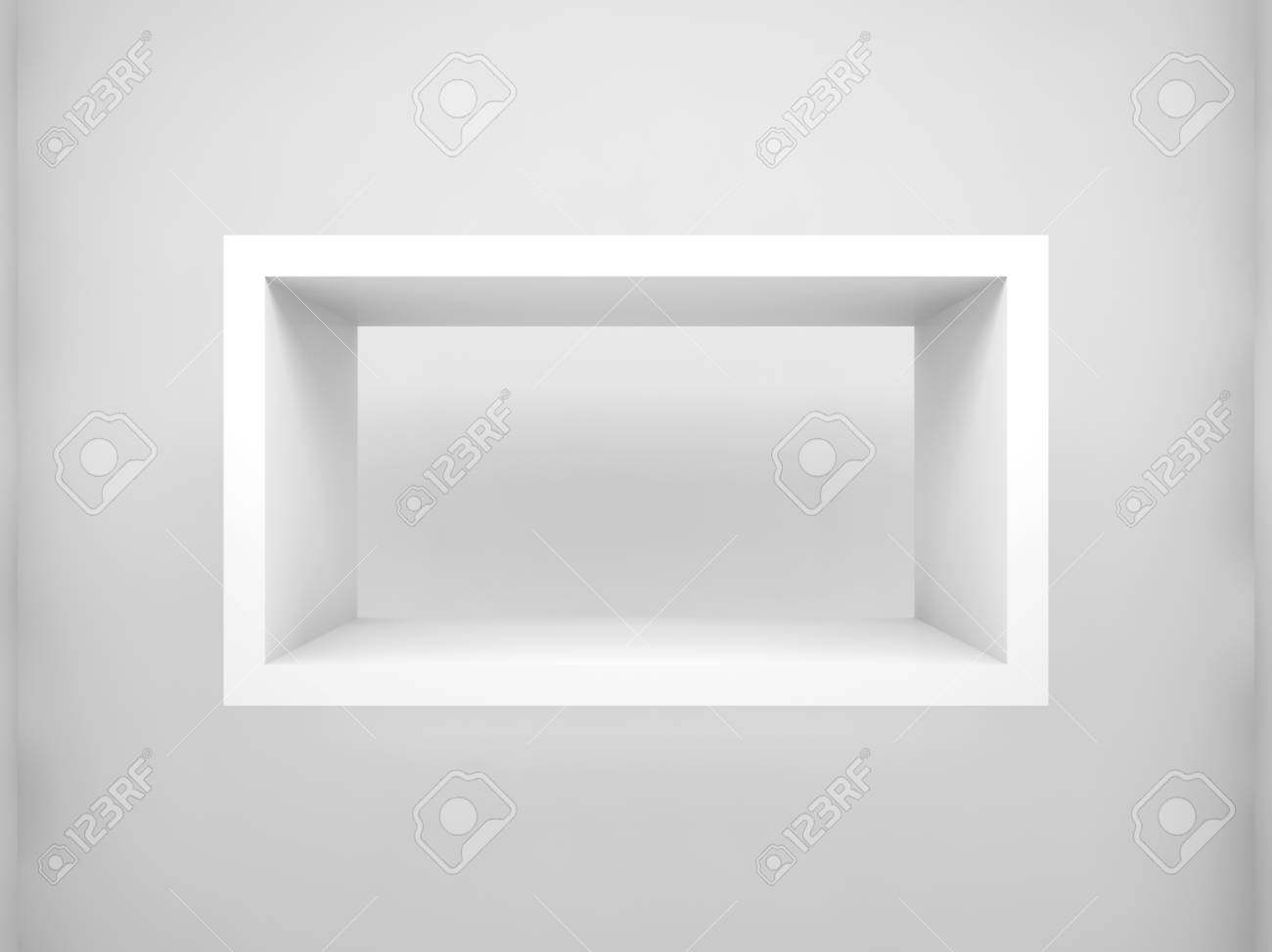 Resumen Elemento De Diseno 3d Vacio Rectangulo Estante Blanco Con