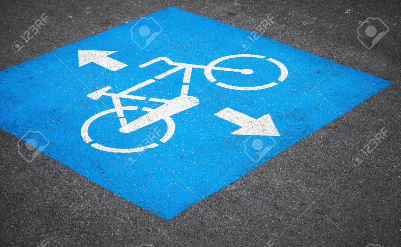 アスファルト 自転車用 青色