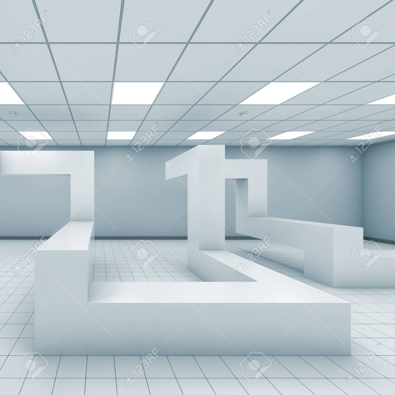 Abstract Monochrome Empty Office Room Interior With Chaotic ... Abstract Monochrome Empty Office Room Interior With Chaotic ...