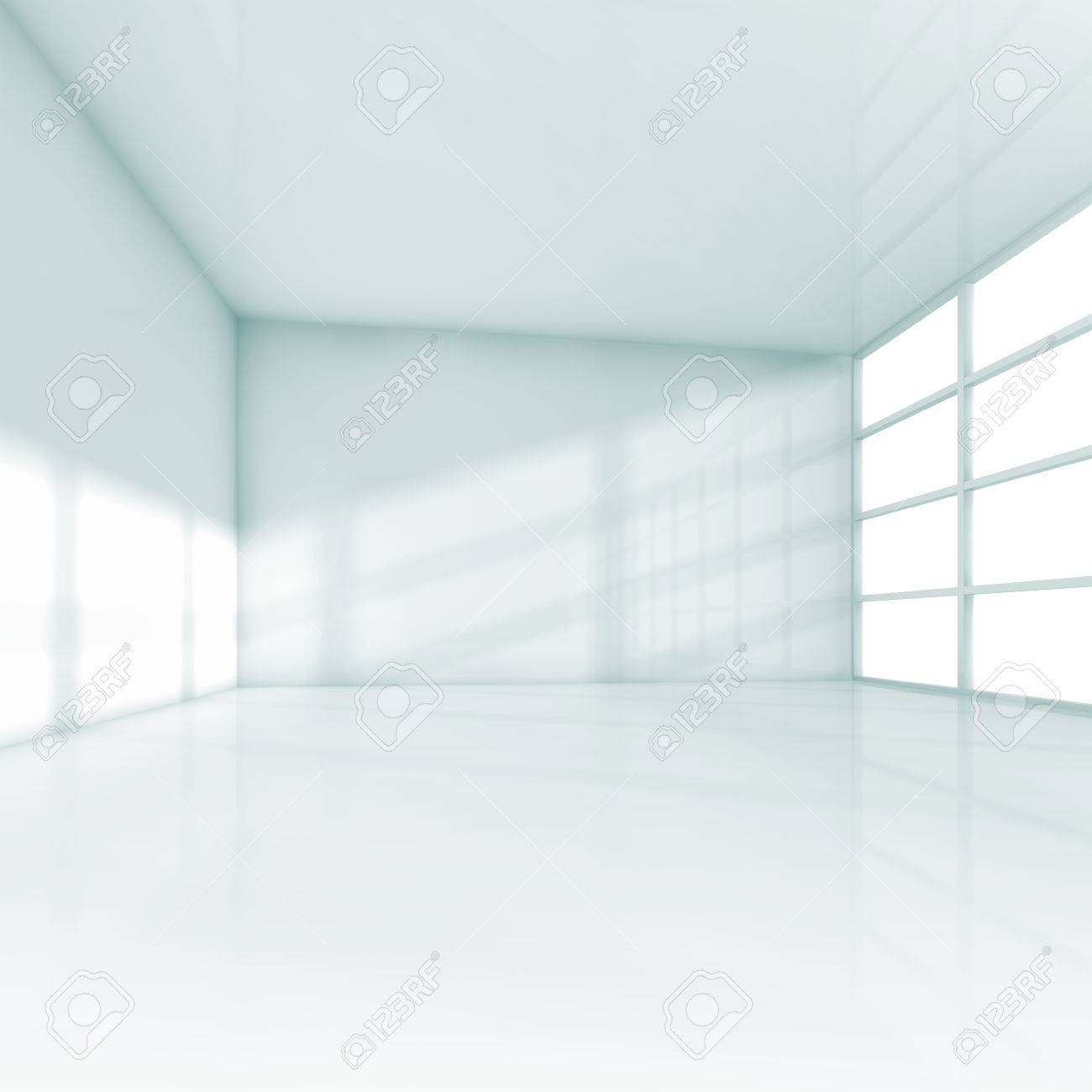 Abstract White Interior, Empty Office Room With Windows. Square ... Abstract White Interior, Empty Office Room With Windows. Square ...