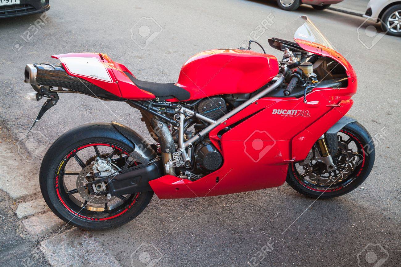 Helsinki, Finland - May 21, 2016: Ducati 749, it is a V