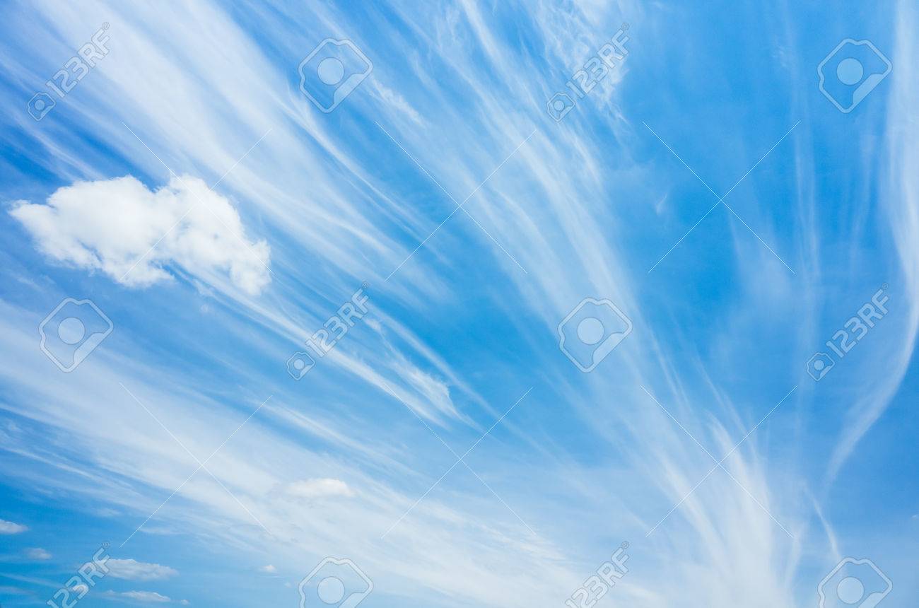 cirrus clouds in blue