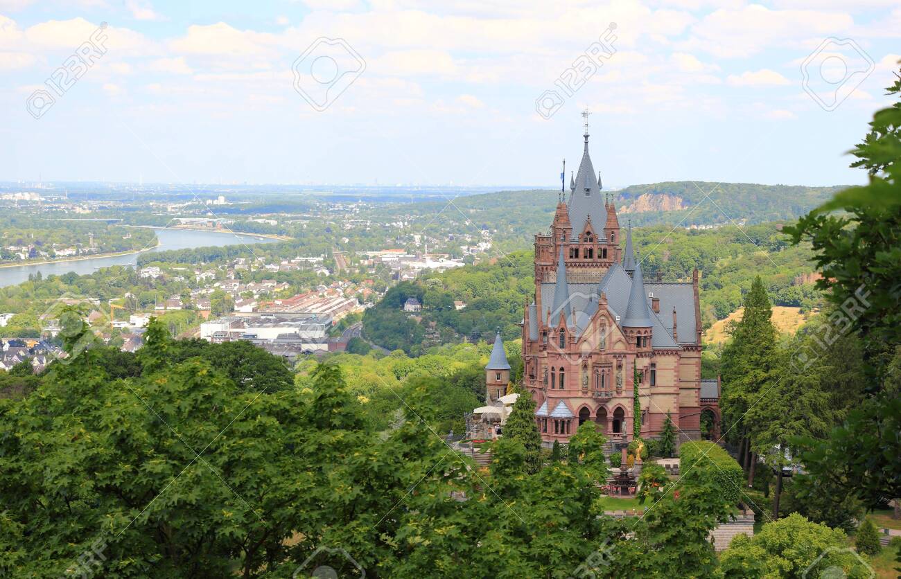 Drachenburg Castle, Rhine valley and the city of Bonn. Germany, Europe. - 149595790 Drachenburg Castle, Rhine valley and the city of Bonn. Germany, Europe. - 149595790