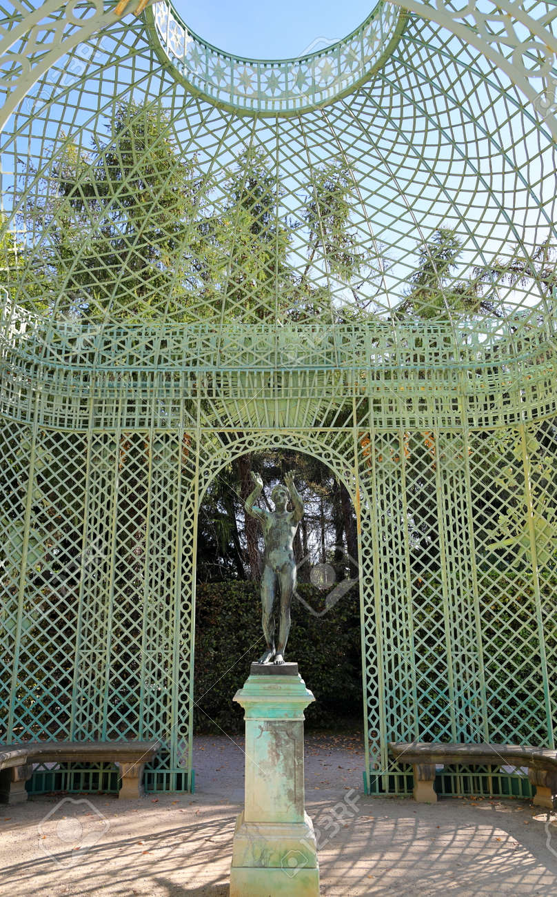 Potsdam, Germany - September 18, 2020: Visiting the royal palace und park Sanssouci in Potsdam on a sunny day in September. Pavilion in the park. - 164924755 Potsdam, Germany - September 18, 2020: Visiting the royal palace und park Sanssouci in Potsdam on a sunny day in September. Pavilion in the park. - 164924755
