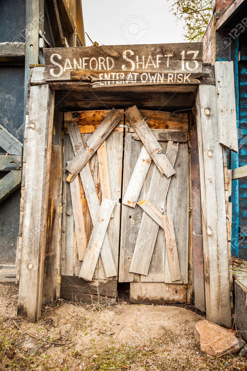 Entrance To The Old Mine By Wooden Door Stock Photo Picture And Royalty Free Image Image 44275614