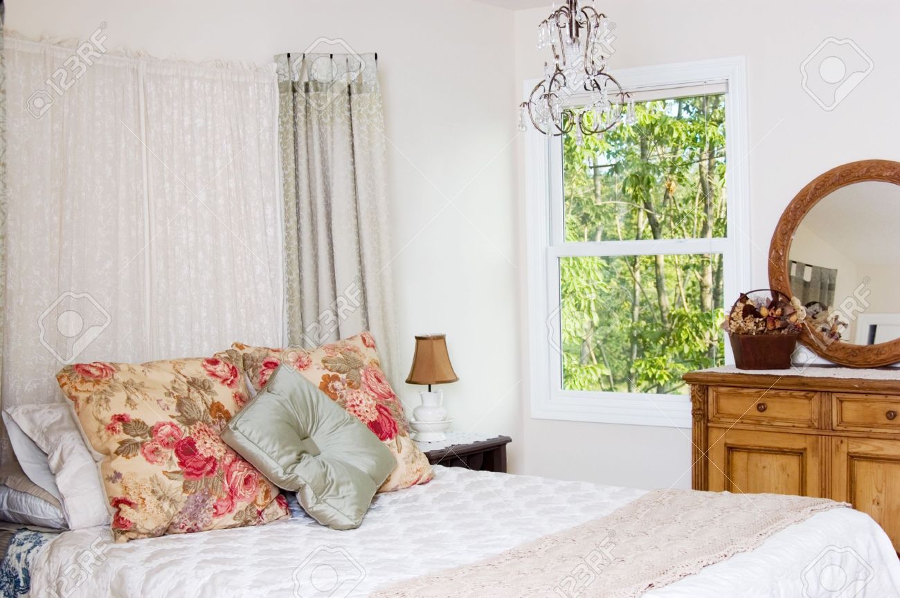 Shabby Chic Bedroom In A New Home Stock Photo, Picture And Royalty ... Shabby Chic Bedroom In A New Home Stock Photo, Picture And Royalty ...