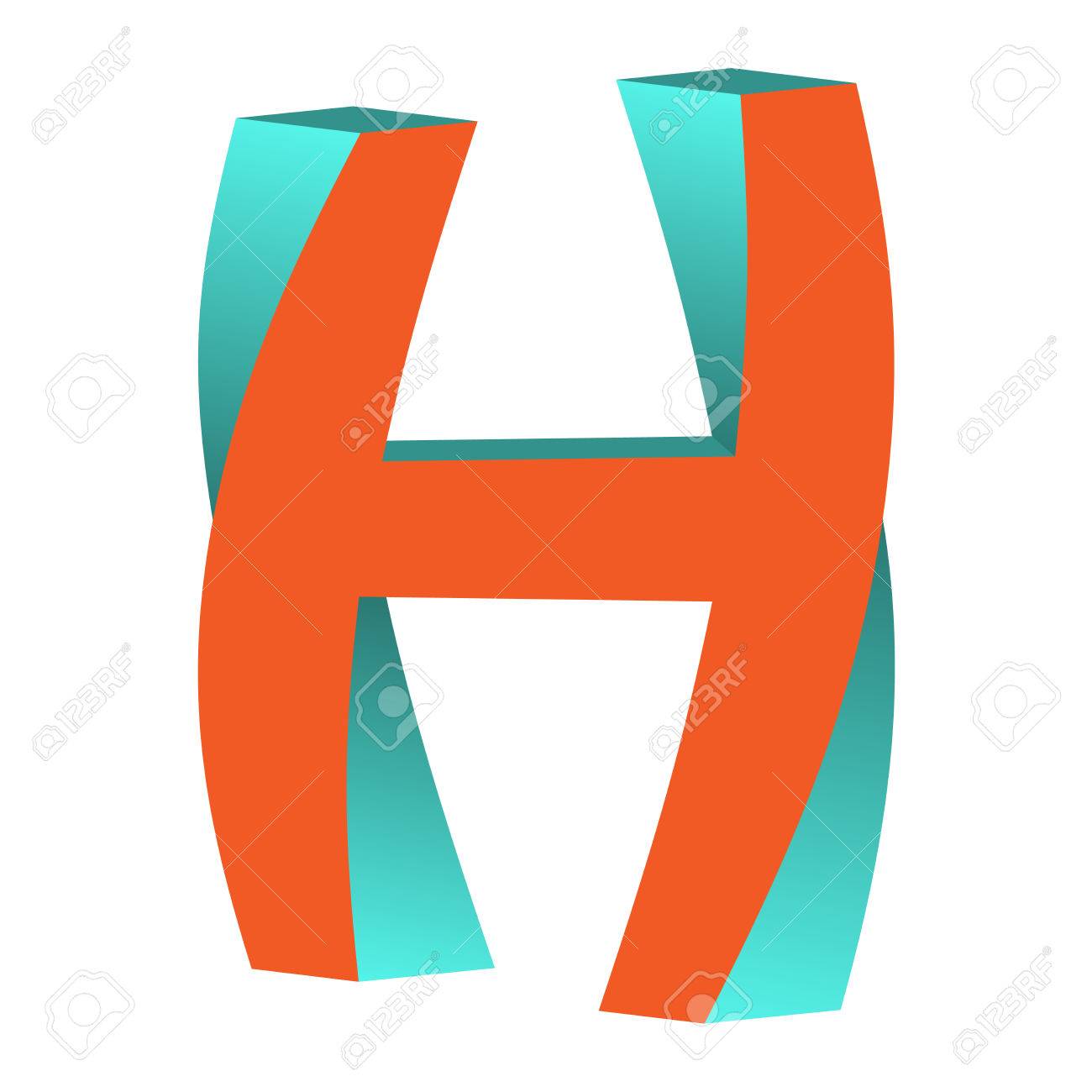 twisted impossible letter h logo icon design template tlement