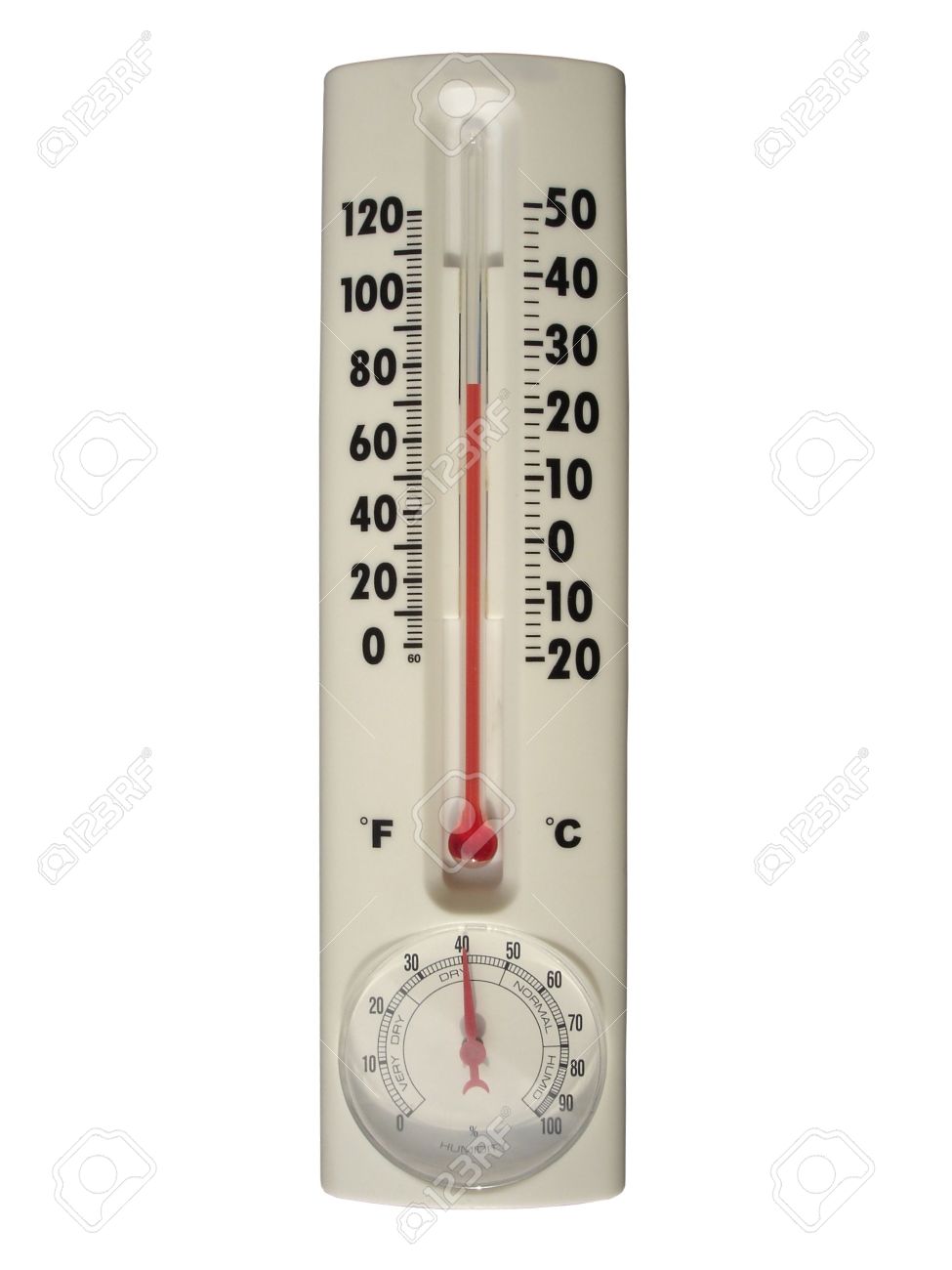 通常快適な条件 室内温度計湿度インジケーター 分離されました の写真素材 画像素材 Image