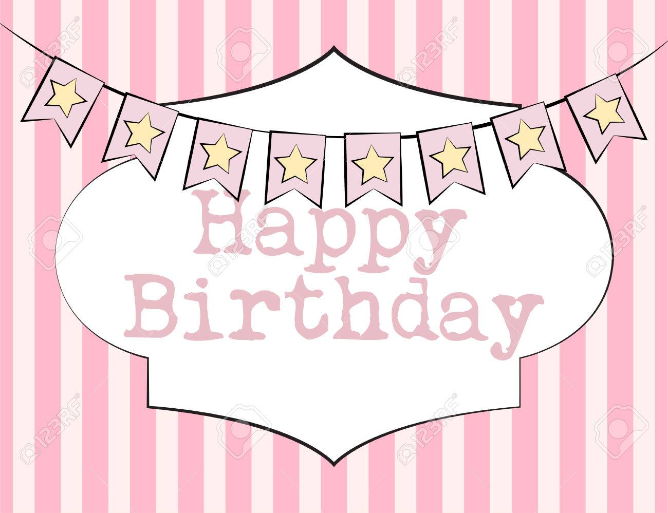 happy birthday card illustration in vector format birthday card format
