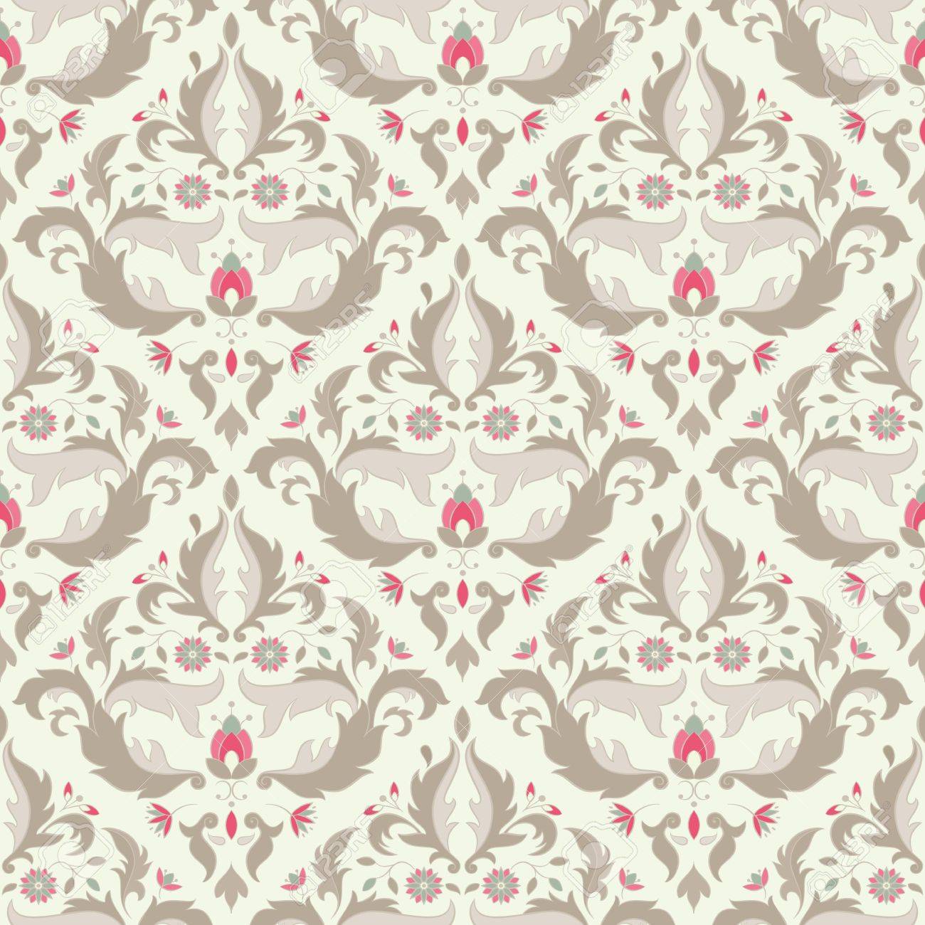 クラシックなスタイルのヴィンテージのシームレスな壁紙 のイラスト素材 ベクタ Image