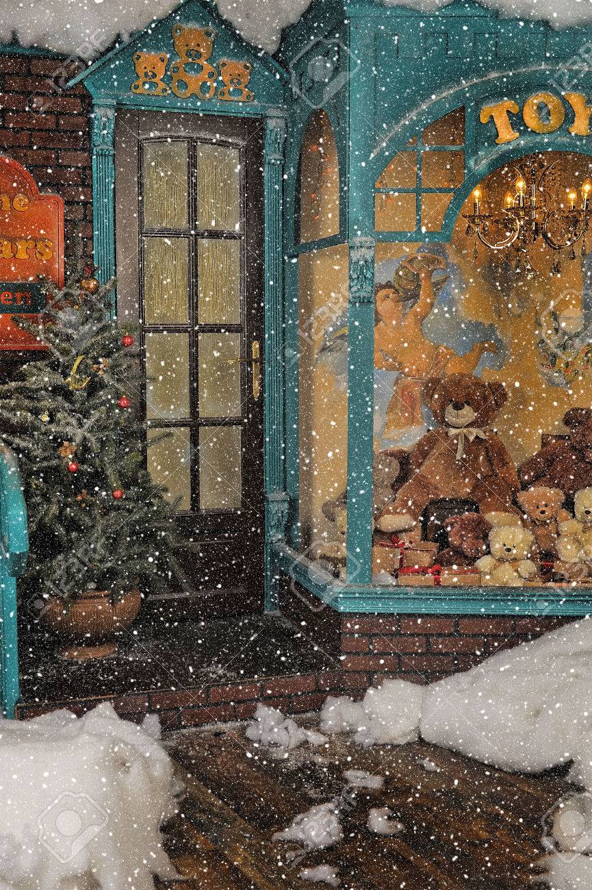 Vintage Toy Store On Christmas Stock Photo Vintage Toy Store On Christmas Stock Photo